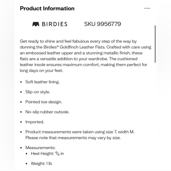 Birdies The Goldfinch Ballet Flats in Rose Gold Size 9 - Picture 10 of 12